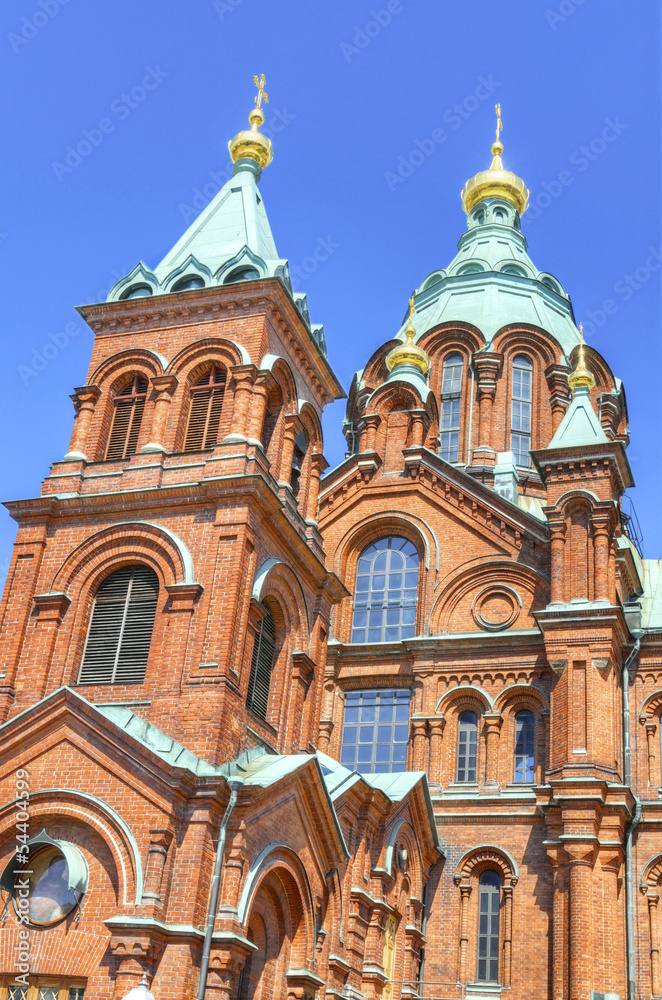 Uspenski Orthodox cathedral, famous landmark in Helsinki