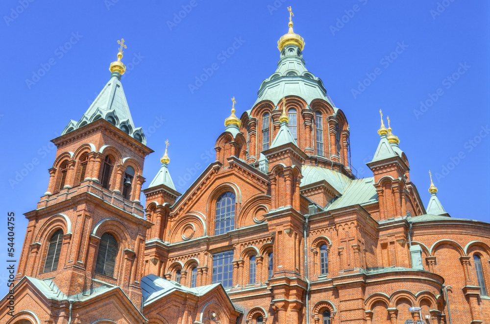 Uspenski Orthodox cathedral, famous landmark in Helsinki
