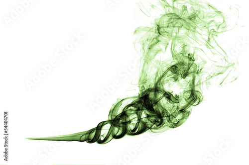green colored smoke in white background