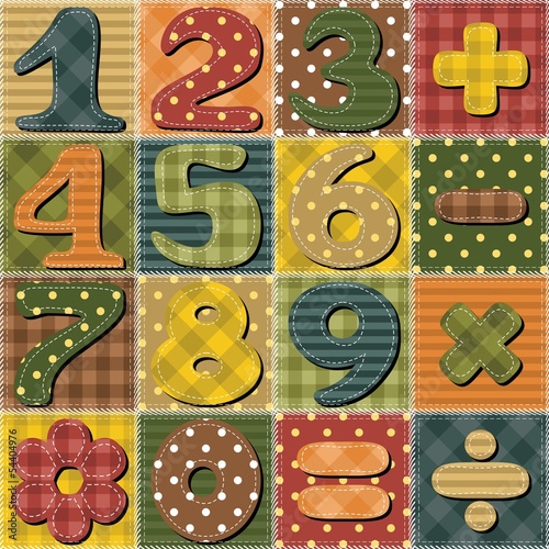 patchwork background with numbers