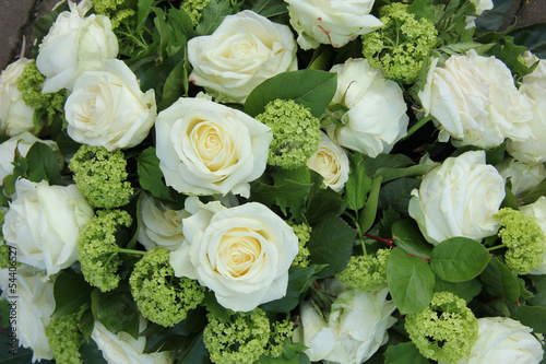 White and green wedding arrangement