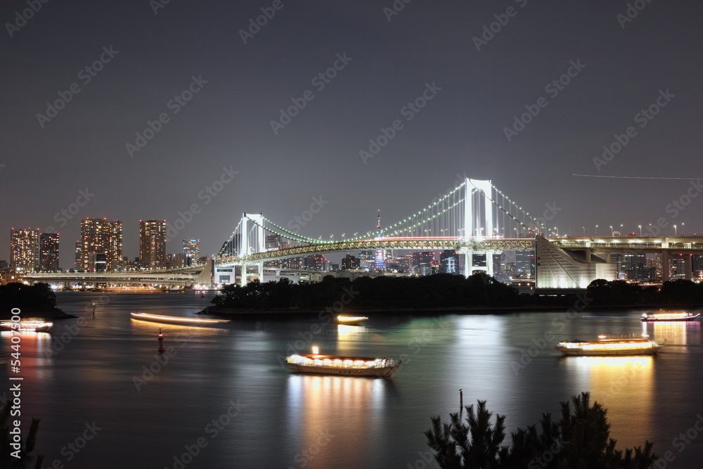 レインボーブリッジ　東京タワー　夜景