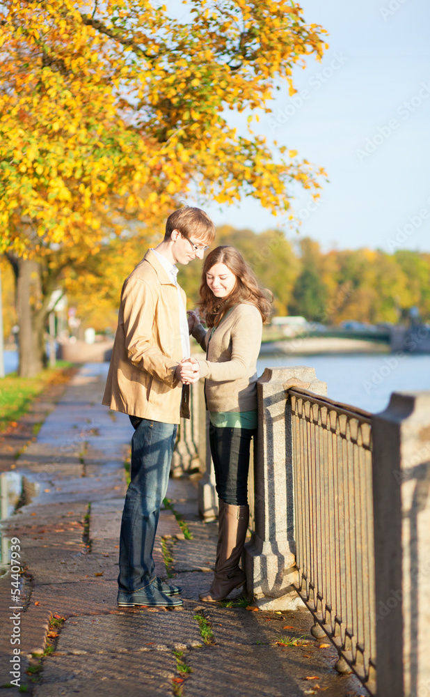 Romantic couple on a beautiful autumn day Romantic couple on a beautiful autumn day