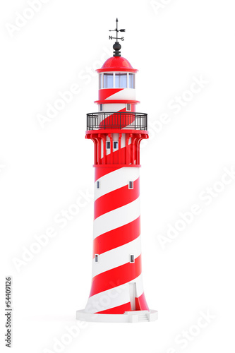 Lighthouse isolated on white