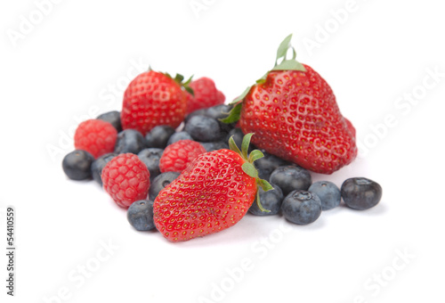 Mix of isolated berries