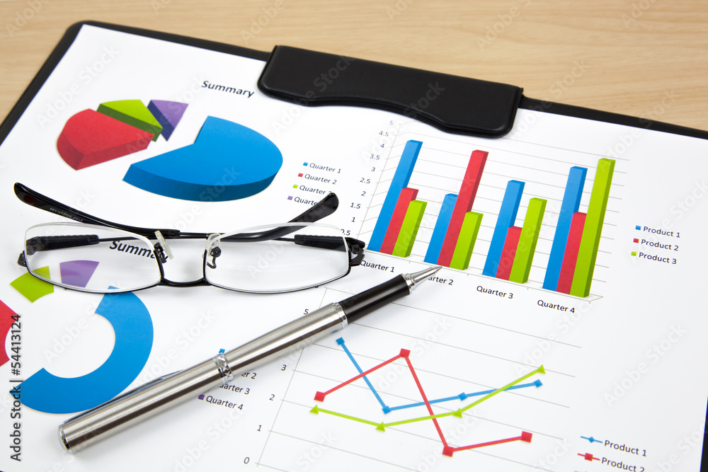 Graphs and charts report on table Graphs and charts report on table
