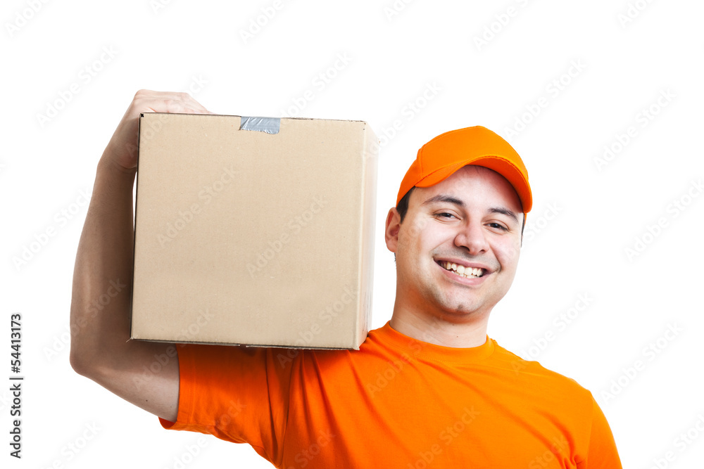 Portrait of an handsome deliverer Portrait of an handsome deliverer