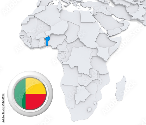 Benin on Africa map