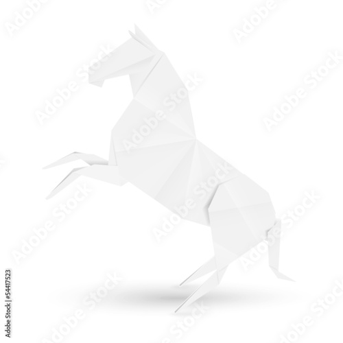 Illustration of horse in origami stile