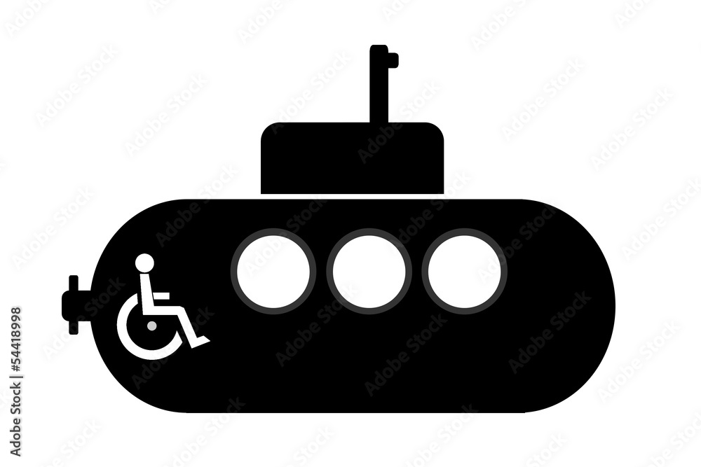 Sous-marin pour personne handicapée en fauteuil roulant Sous-marin pour personne handicapée en fauteuil roulant