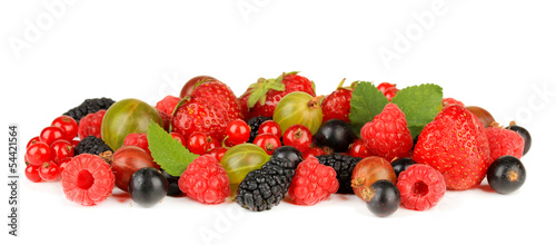 Ripe berries isolated on white