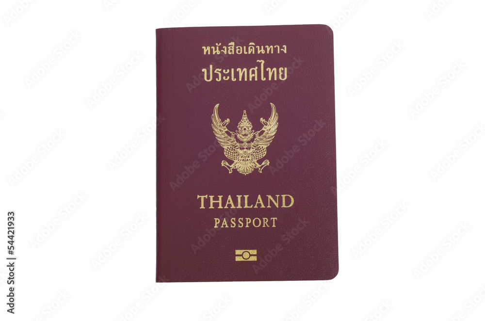 Thailand passport isolated on white background Thailand passport isolated on white background