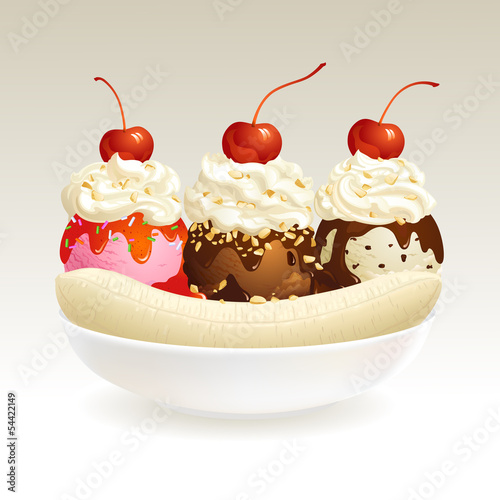 Banana Split ice cream