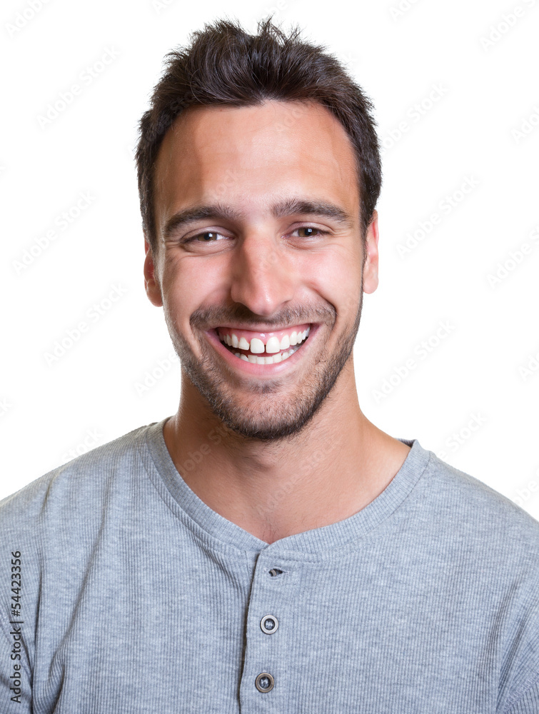 Fototapeta premium Portait of a laughing latin man