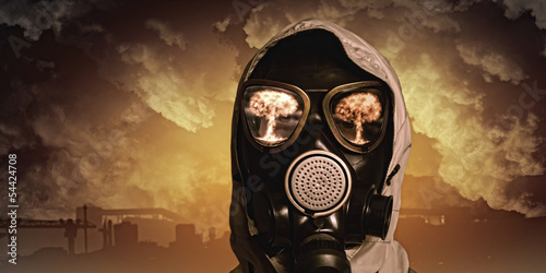 Man in gas mask