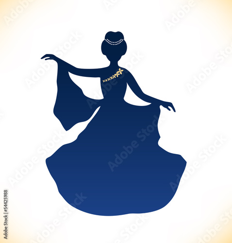 Image of romantic aristocratic woman. Retro woman silhouette