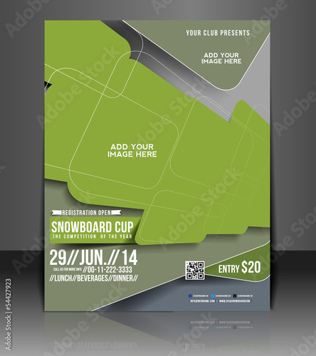 snowboard cup flyer,  Flyer Magazine Cover & Poster Template