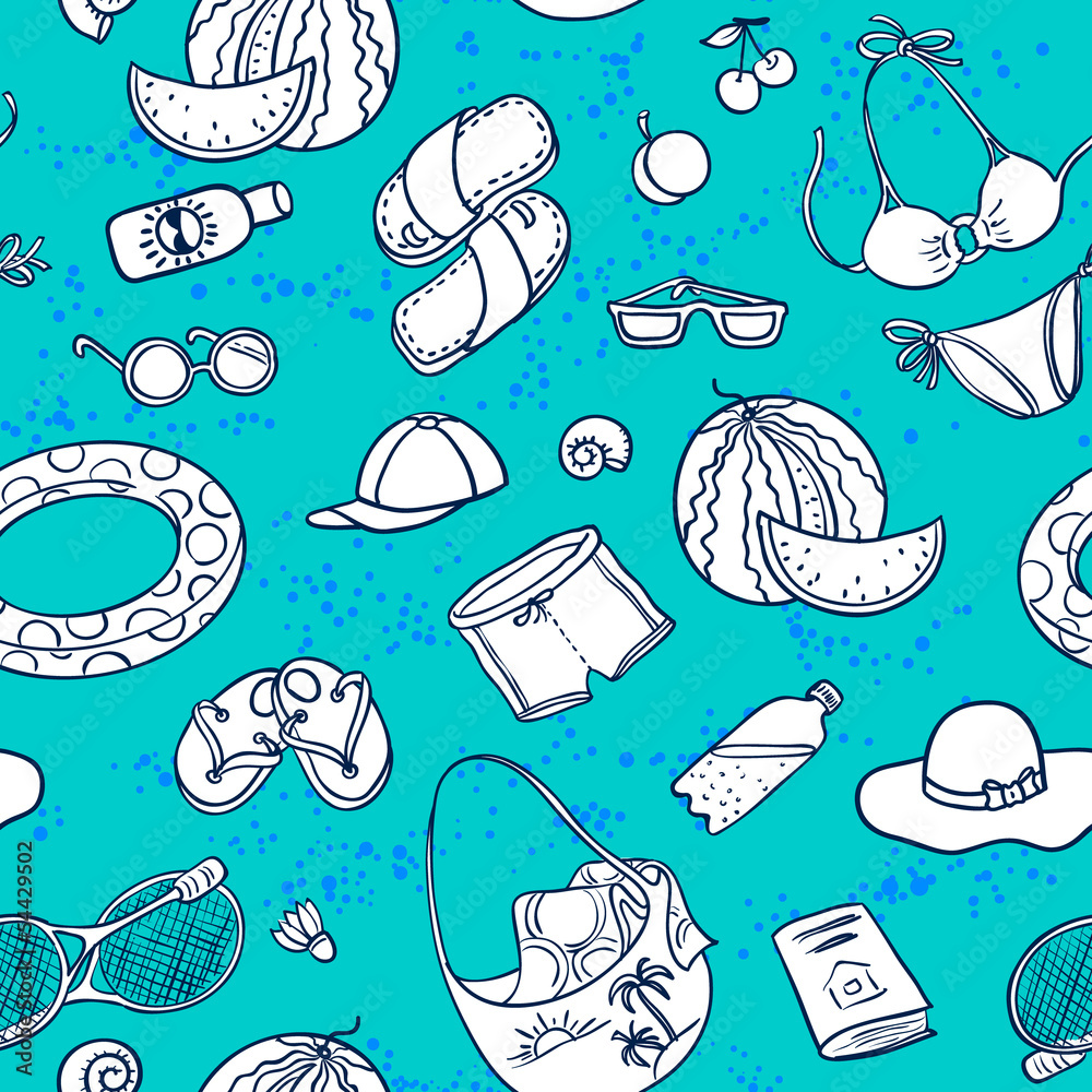 Naklejka premium Summer seamless