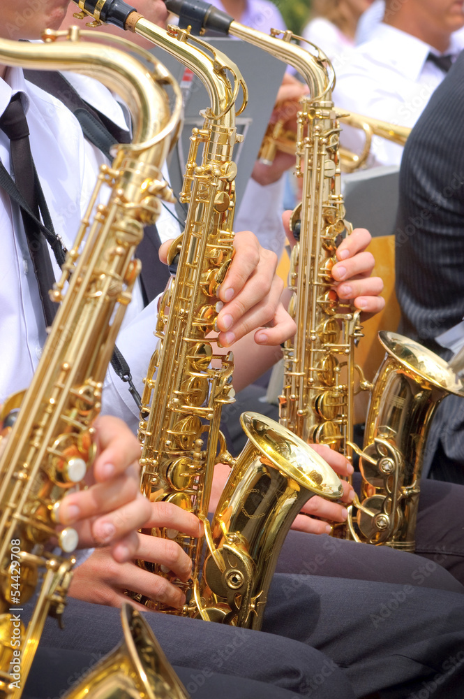 Naklejka premium Saxophone background