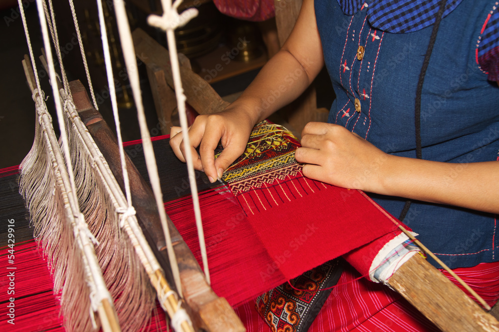 Women weaving a cloth  in Chiang Mai