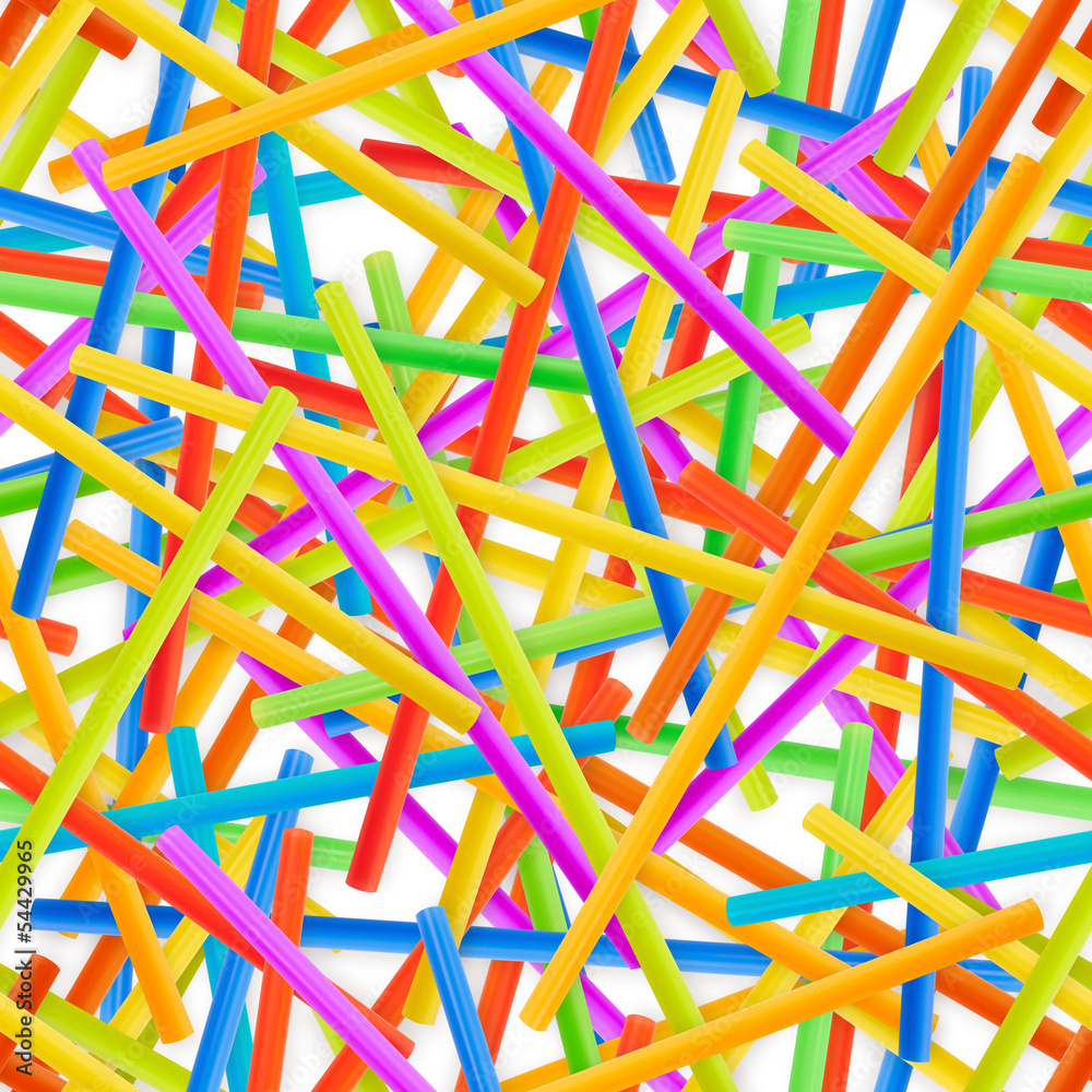 Fototapeta premium Seamless drinking straw background