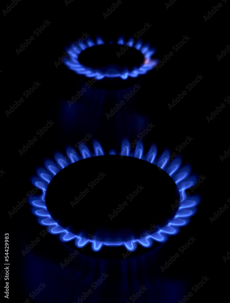 Gas stove as a blue fire Gas stove as a blue fire