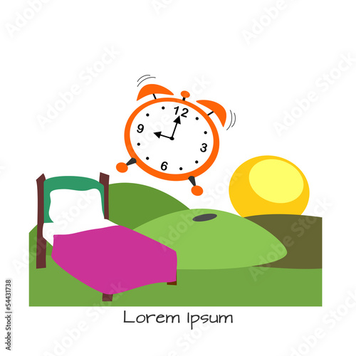 Illustration - landscape with alarm