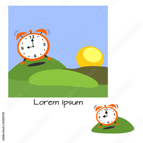 Illustration - landscape with alarm