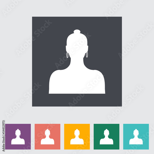 Female avatar flat single icon.