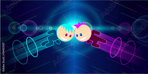 Two characters clash