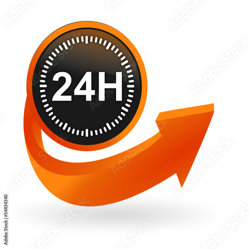 24 heures sur web bouton flèche orange