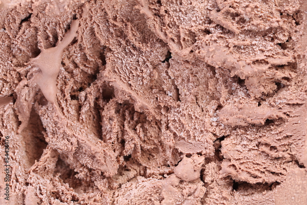 Fototapeta premium Chocolate ice cream macro detailed texture.
