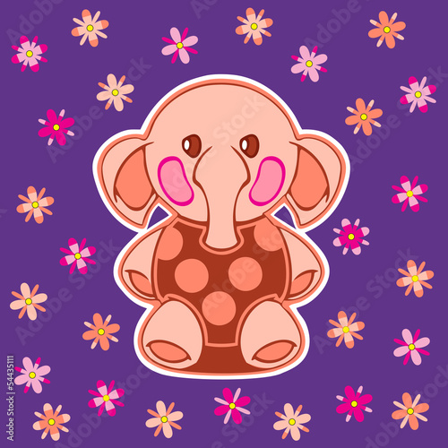 appliqued with cartoon elephant