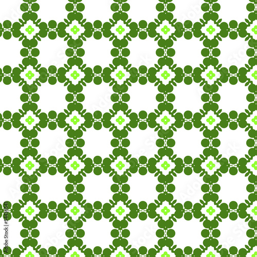 Circles and flowers abstract vector seamless pattern, modern sty