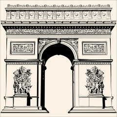 Poster Art Studio Arc de Triomphe in Paris Frankreich  © Isaxar