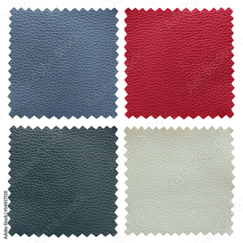 set of leather samples texture