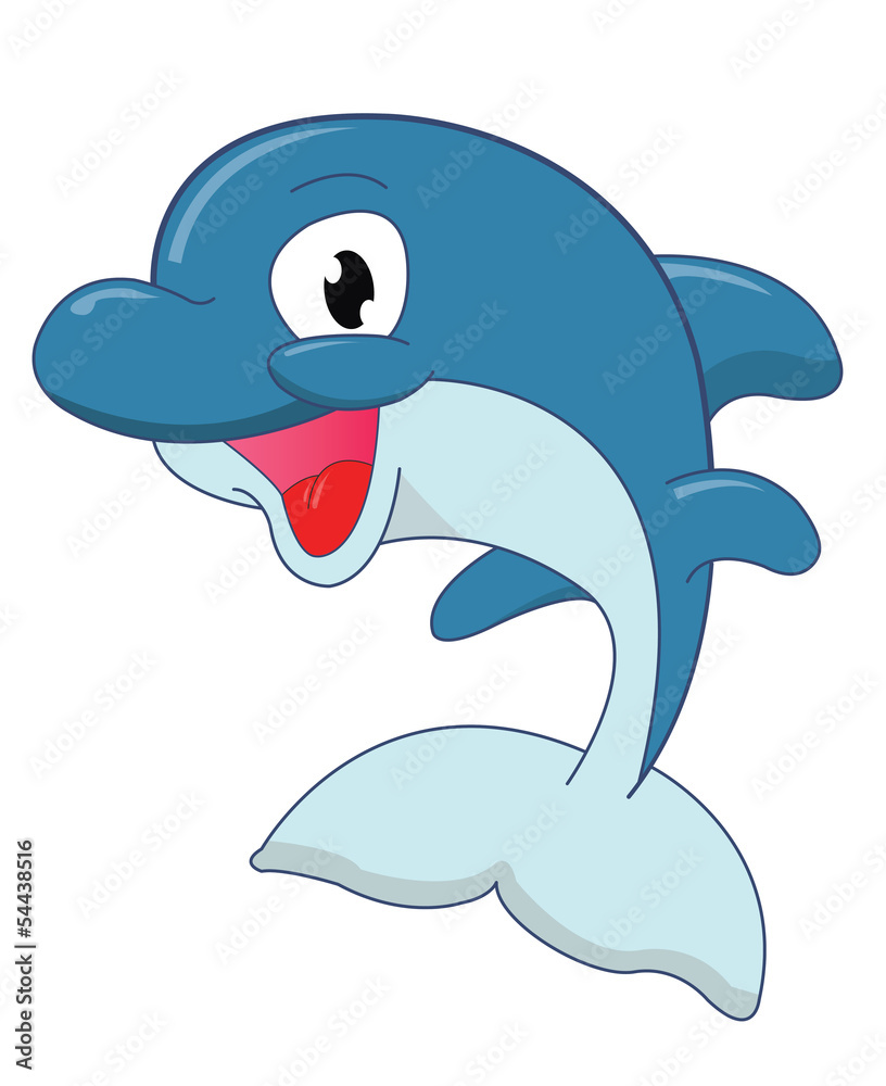 Dolphin cartoon isolated on white background Dolphin cartoon isolated on white background