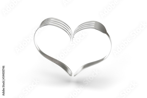 Forks Heart on white background