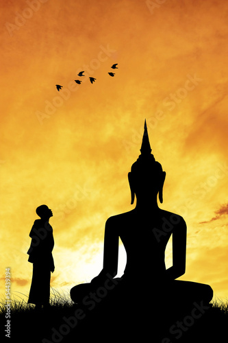 Canvas Print child prays to the Buddha