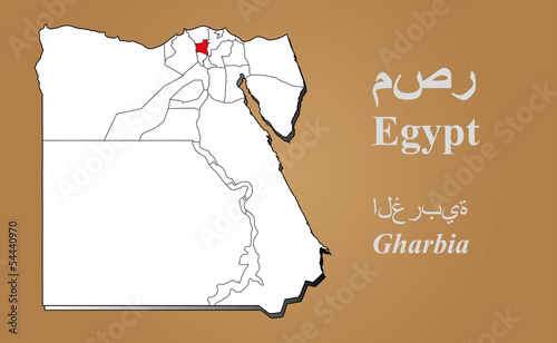 Ägypten Gharbia hervorgehoben