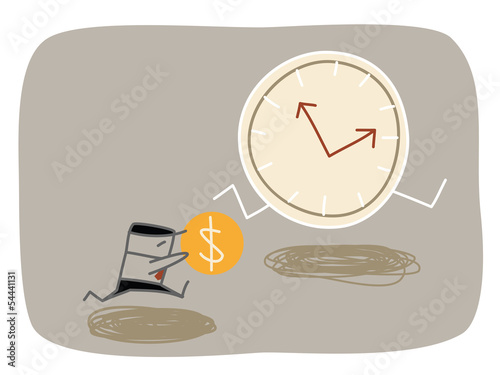 business man chasing to buy time