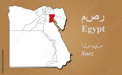 Ägypten Suez hervorgehoben