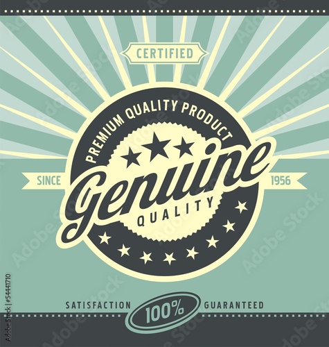 Vintage promotional poster for premium quality product