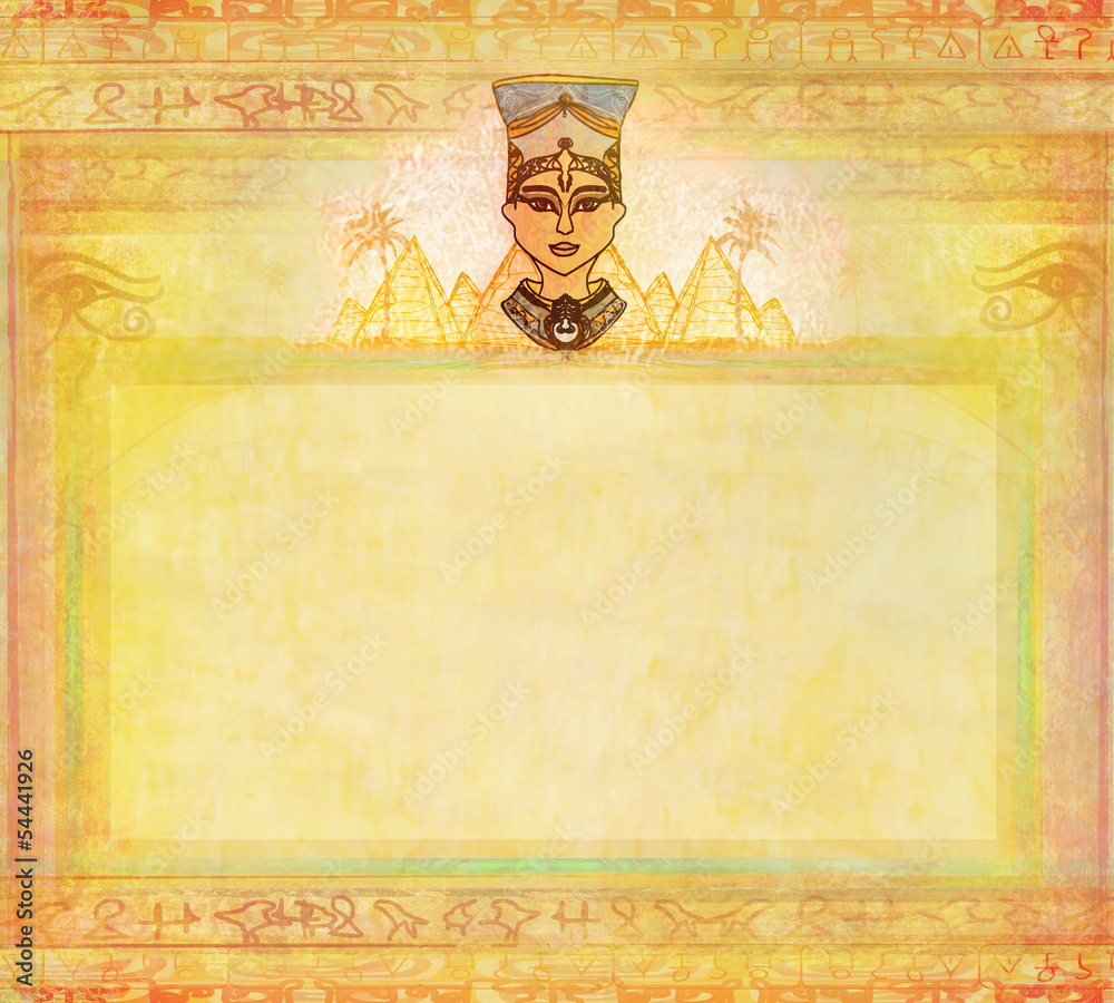 Fototapeta premium old paper with Egyptian queen