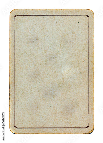 ancient isolated playing card paper empty  background with line