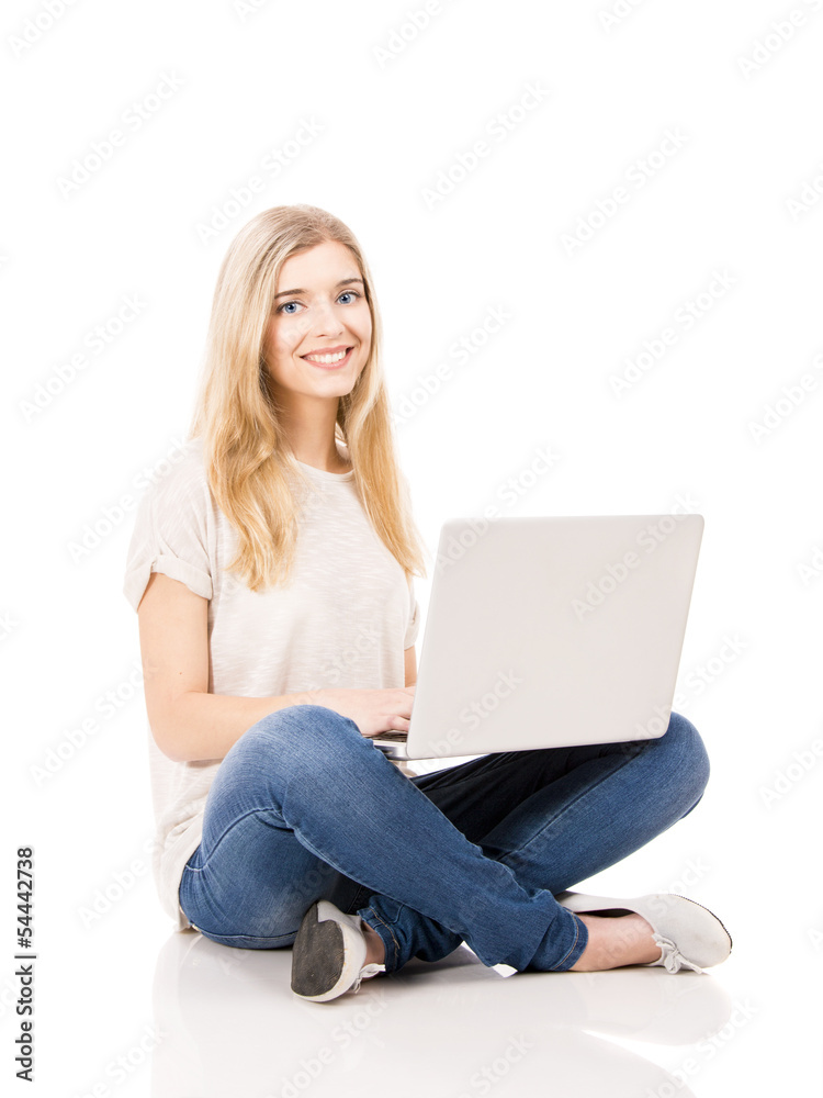 Woman working on a laptop Woman working on a laptop
