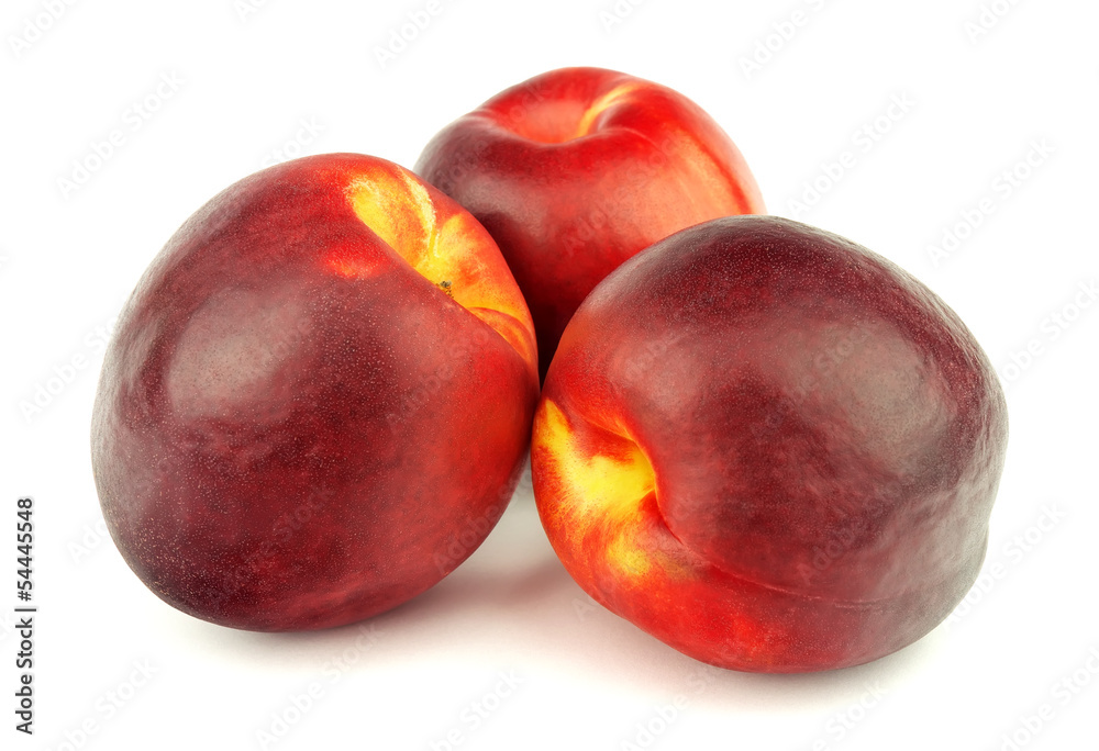 Ripe peaches isolated on white background Ripe peaches isolated on white background