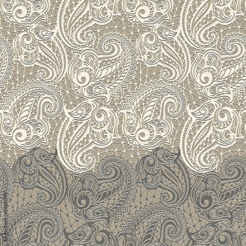 Fototapeta Naklejka Na Ścianę i Meble -  Paisley seamless lace pattern