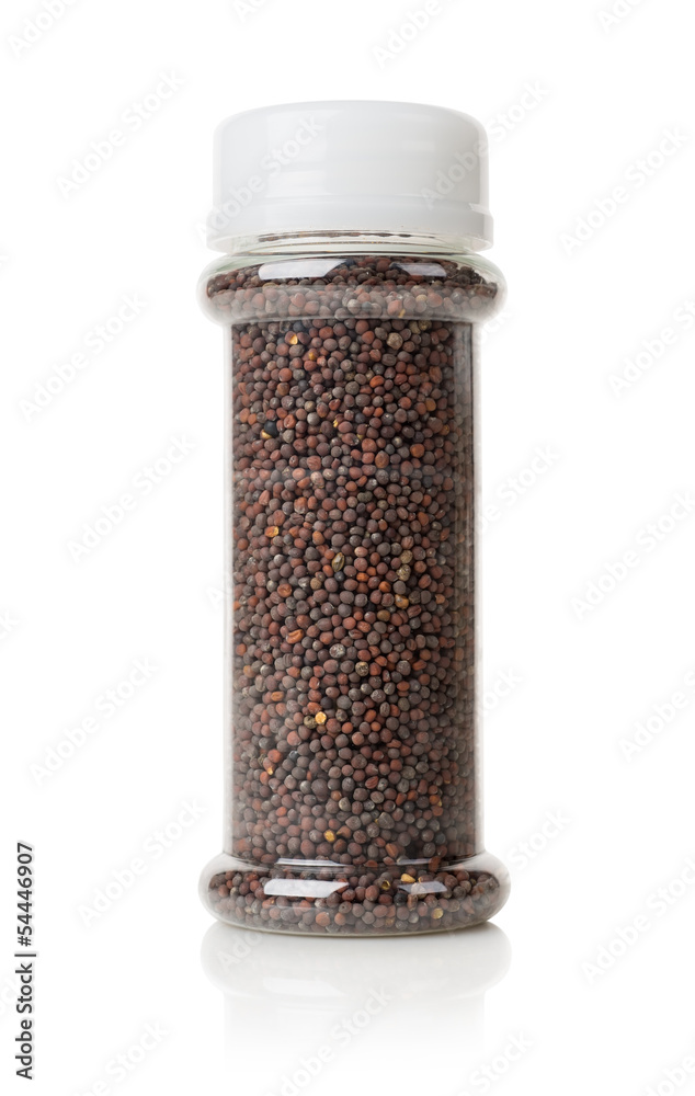 Black mustard in a jar Black mustard in a jar