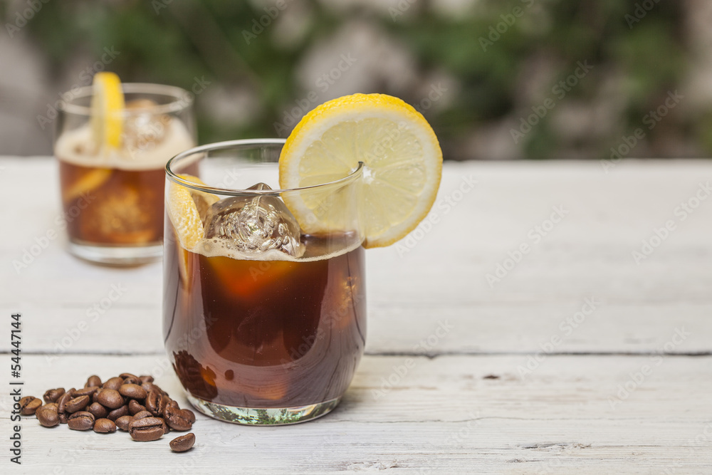 Ice coffee with lemon Ice coffee with lemon